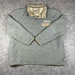 Magellan Fish Gear Quilted Pullover 1/4 Zip Men's 3XL Long Sleeve Gray Sweater